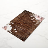 Rustic Vintage Blush Floral Wedding 箔招待状 (回転した状態)