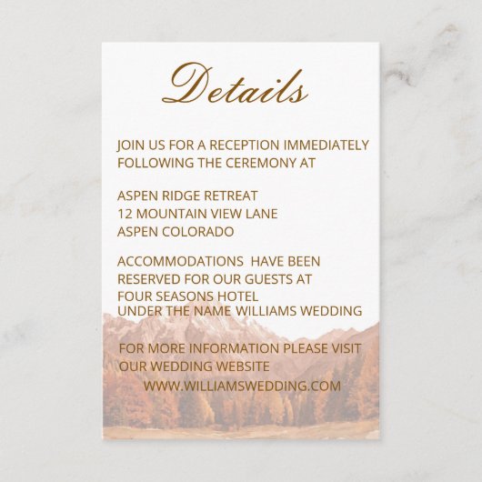 RUSTIC VINTAGE BROWN  DETAILS WEEDING INVITE  エンクロージャーカード (正面)