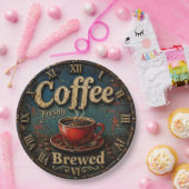 Rustic Vintage Coffee ペーパープレート (パーティー)