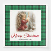 Rustic Vintage Dinner Setting Holiday Scene Napkin (正面)