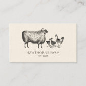 Rustic Vintage Farm Chickens Sheep Farm Animals  名刺 (正面)