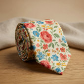 Rustic Vintage Floral ネクタイ