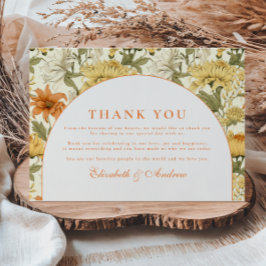 Rustic Vintage Floral Wedding サンキューカード