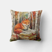 Rustic Vintage Fox Books Woodland Fall Autumn クッション (裏面)