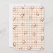 Rustic Vintage Gingham Cowboy Rodeo 6th Birthday 招待状 (裏面)