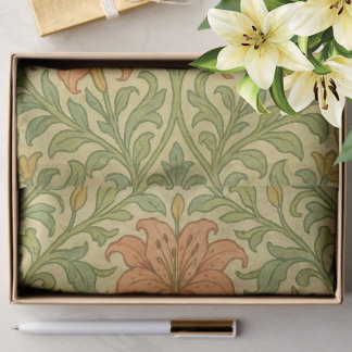Rustic vintage lily William Morris pattern artsy 薄葉紙