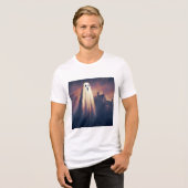 Rustic Vintage Old Halloween Ghost Painting Design トライブレンドＴシャツ (正面全面)