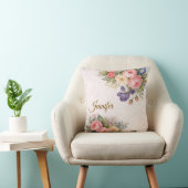 Rustic Vintage Personalized Floral Rose Design     クッション (椅子)