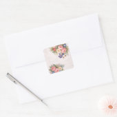 Rustic Vintage Personalized Floral Rose Design     スクエアシール (封筒)