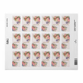 Rustic Vintage Personalized Floral Rose Design     ラベル (フルシート)