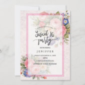 Rustic Vintage Personalized Floral Rose Design     招待状 (正面)