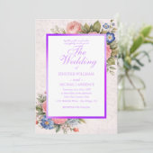 Rustic Vintage Personalized Floral Rose Design     招待状 (スタンド正面)