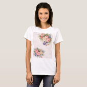 Rustic Vintage Personalized Floral Rose Design     Tシャツ (正面フル)