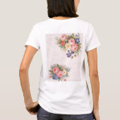 Rustic Vintage Personalized Floral Rose Design     Tシャツ (裏面)