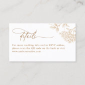 Rustic Vintage QR Code Wedding Details Card 名刺 (正面)