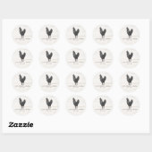 Rustic Vintage Rooster Wood Farm Product Labels ラウンドシール (シート)