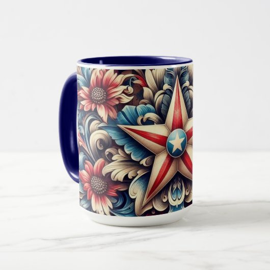 rustic/vintage USA/patriotic マグカップ (正面左)