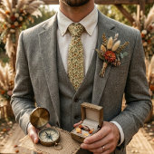 Rustic Vintage Wildflower Vine ネクタイ