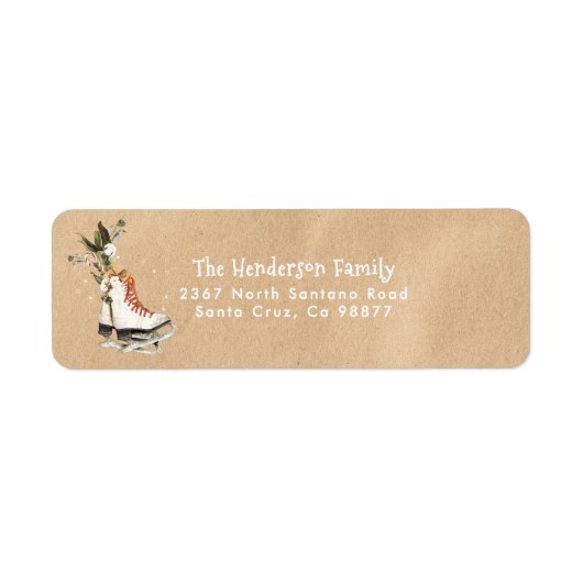 Rustic Vintage Winter Kraft ラベル (正面)