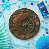 Rustic Wagon Wheel Poppy Flower ペーパープレート (パーティー)
