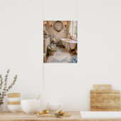 Rustic Wall Art French Farmhouse Bathroom ポスター (キッチン)