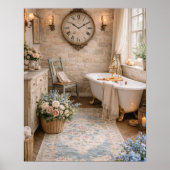 Rustic Wall Art French Farmhouse Bathroom ポスター (正面)
