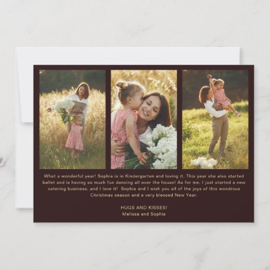 Rustic Warm Brown Religious Christmas Card シーズンカード (裏面)