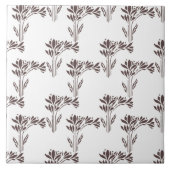 Rustic Warm Brown Stylized Botanica タイル (正面)