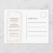 Rustic Watercolor ダスティブルー Save the Date 案内ポストカード (裏面)