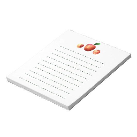 Rustic Watercolor Apple Pattern Notepad ノートパッド (回転)