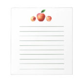 Rustic Watercolor Apple Pattern Notepad ノートパッド (正面)