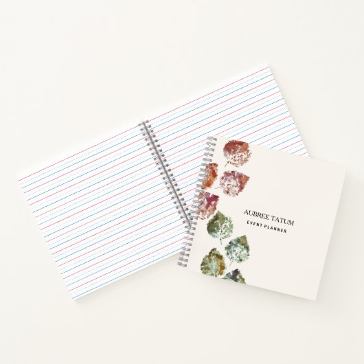 Rustic Watercolor Art Falling Leaves Autumn ノートブック (内部)