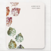 Rustic Watercolor Art Falling Leaves Autumn マウスパッド (正面)