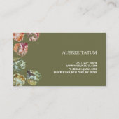 Rustic Watercolor Art Falling Leaves Autumn 名刺 (裏面)