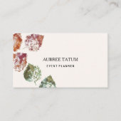 Rustic Watercolor Art Falling Leaves Autumn 名刺 (正面)