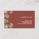 Rustic Watercolor Art Falling Leaves Autumn 名刺 (裏面)