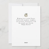 Rustic Watercolor Bird Nest Family Photo Easter シーズンカード (裏面)