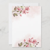 Rustic watercolor blush pink floral wedding 招待状 (裏面)
