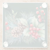 Rustic Watercolor Border ガラスコースター (裏面)