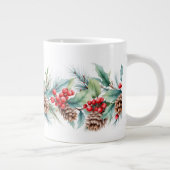 Rustic Watercolor Border ジャンボコーヒーマグカップ (右)