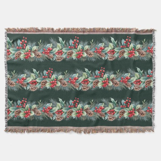 Rustic Watercolor Border スローブランケット (正面)