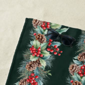 Rustic Watercolor Border ビーチタオル (インサイチュ)