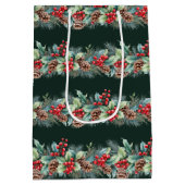 Rustic Watercolor Border ミディアムペーパーバッグ (裏面)