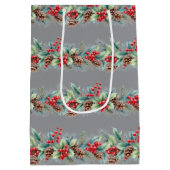 Rustic Watercolor Border ミディアムペーパーバッグ (裏面)