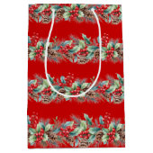 Rustic Watercolor Border ミディアムペーパーバッグ (正面)