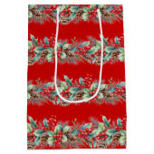 Rustic Watercolor Border ミディアムペーパーバッグ (裏面)