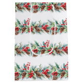 Rustic Watercolor Border ミディアムペーパーバッグ (裏面)