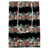 Rustic Watercolor Border ミディアムペーパーバッグ (裏面)