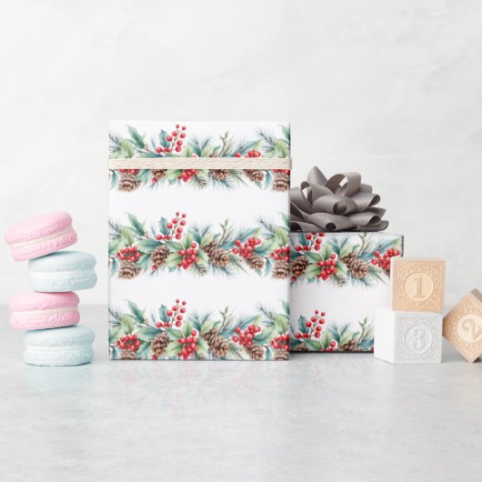 Rustic Watercolor Border ラッピングペーパー (ベビーシャワー)