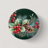 Rustic Watercolor Border 缶バッジ (正面)